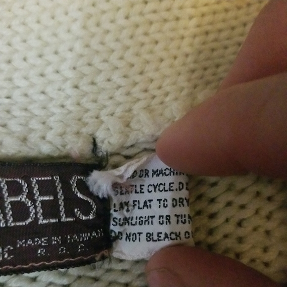 Gimbels Vintage Knitted Button Cardigan Fits Like Medium Cream Collard Cute Soft - Picture 7 of 8